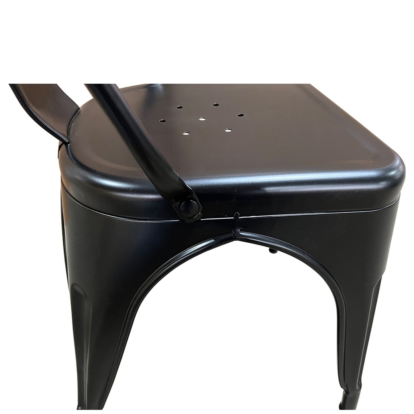 Καρέκλα ArteLibre Βιομηχανικού Τύπου Vintage TOLIKO Μαύρο Ματ Μέταλλο 44x49x84cm - Hippiehome.gr