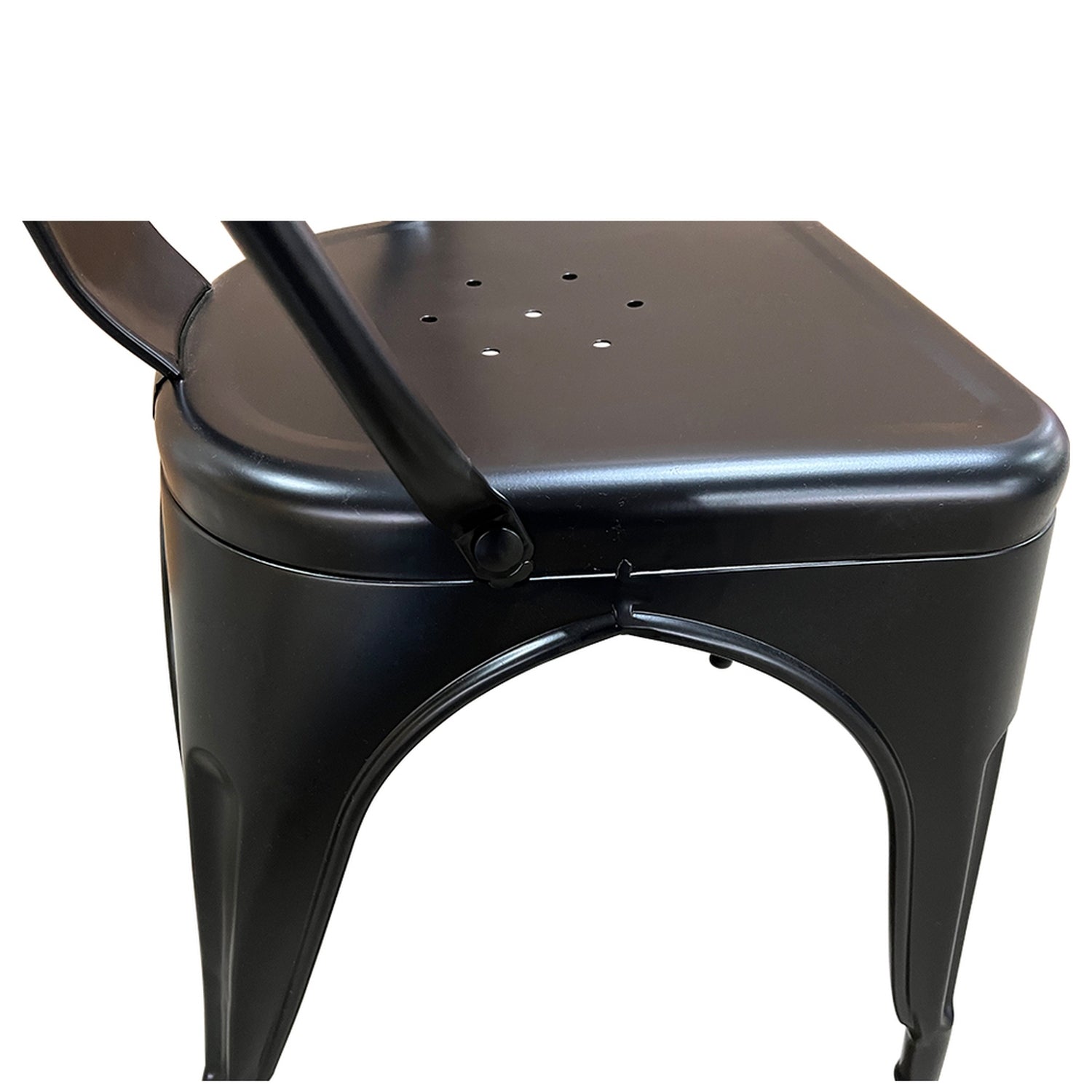 Καρέκλα ArteLibre Βιομηχανικού Τύπου Vintage TOLIKO Μαύρο Ματ Μέταλλο 44x49x84cm - Hippiehome.gr