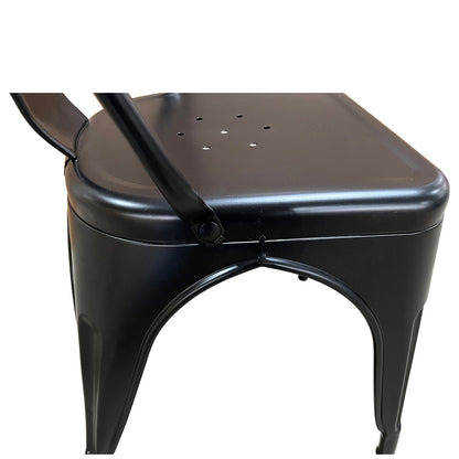 Καρέκλα ArteLibre Βιομηχανικού Τύπου Vintage TOLIKO Μαύρο Ματ Μέταλλο 44x49x84cm - Hippiehome.gr