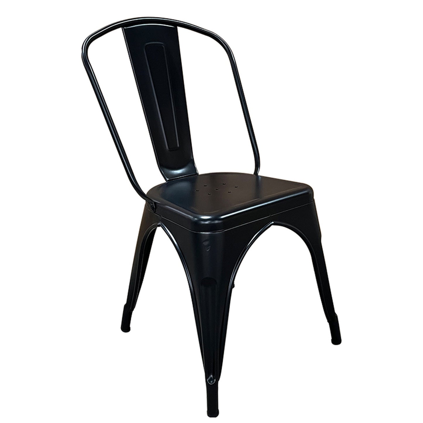 Καρέκλα ArteLibre Βιομηχανικού Τύπου Vintage TOLIKO Μαύρο Ματ Μέταλλο 44x49x84cm - Hippiehome.gr