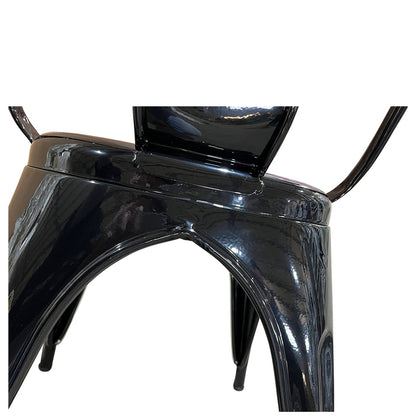 Καρέκλα ArteLibre Βιομηχανικού Τύπου Vintage TOLIKO Μαύρο Μέταλλο 44x49x84cm - Hippiehome.gr