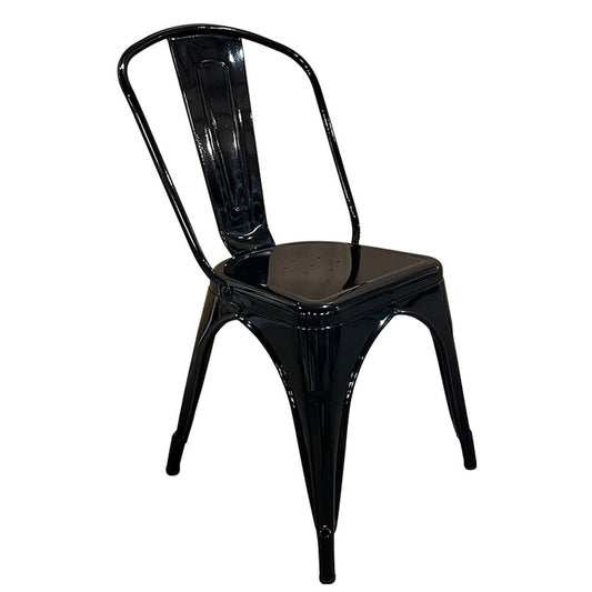 Καρέκλα ArteLibre Βιομηχανικού Τύπου Vintage TOLIKO Μαύρο Μέταλλο 44x49x84cm - Hippiehome.gr