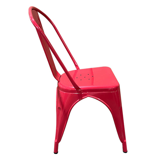 Καρέκλα ArteLibre Βιομηχανικού Τύπου Vintage TOLIKO Κόκκινο Μέταλλο 44x49x84cm - Hippiehome.gr