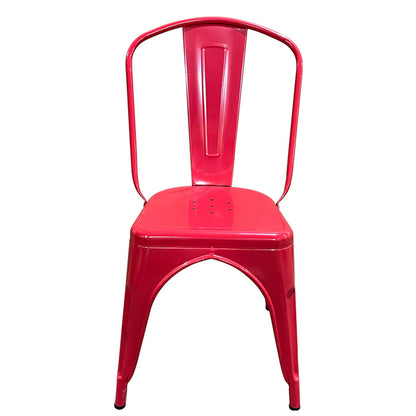 Καρέκλα ArteLibre Βιομηχανικού Τύπου Vintage TOLIKO Κόκκινο Μέταλλο 44x49x84cm - Hippiehome.gr