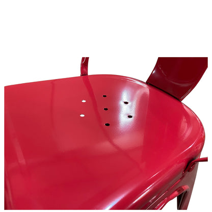 Καρέκλα ArteLibre Βιομηχανικού Τύπου Vintage TOLIKO Κόκκινο Μέταλλο 44x49x84cm - Hippiehome.gr