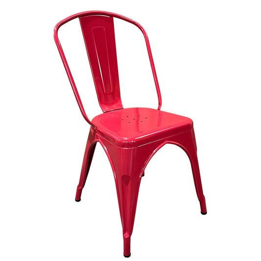 Καρέκλα ArteLibre Βιομηχανικού Τύπου Vintage TOLIKO Κόκκινο Μέταλλο 44x49x84cm - Hippiehome.gr