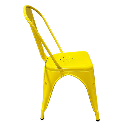 Καρέκλα ArteLibre Βιομηχανικού Τύπου Vintage TOLIKO Κίτρινο Μέταλλο 44x49x84cm - Hippiehome.gr