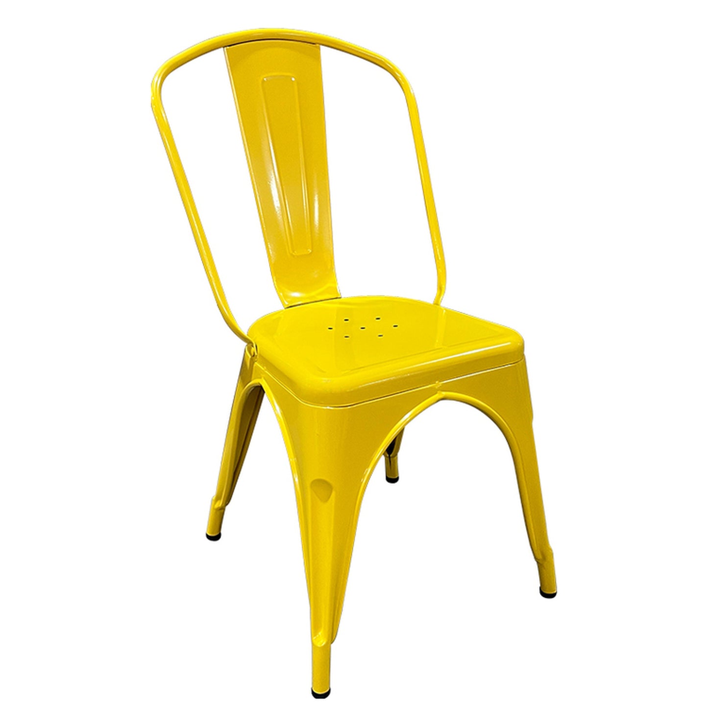 Καρέκλα ArteLibre Βιομηχανικού Τύπου Vintage TOLIKO Κίτρινο Μέταλλο 44x49x84cm - Hippiehome.gr