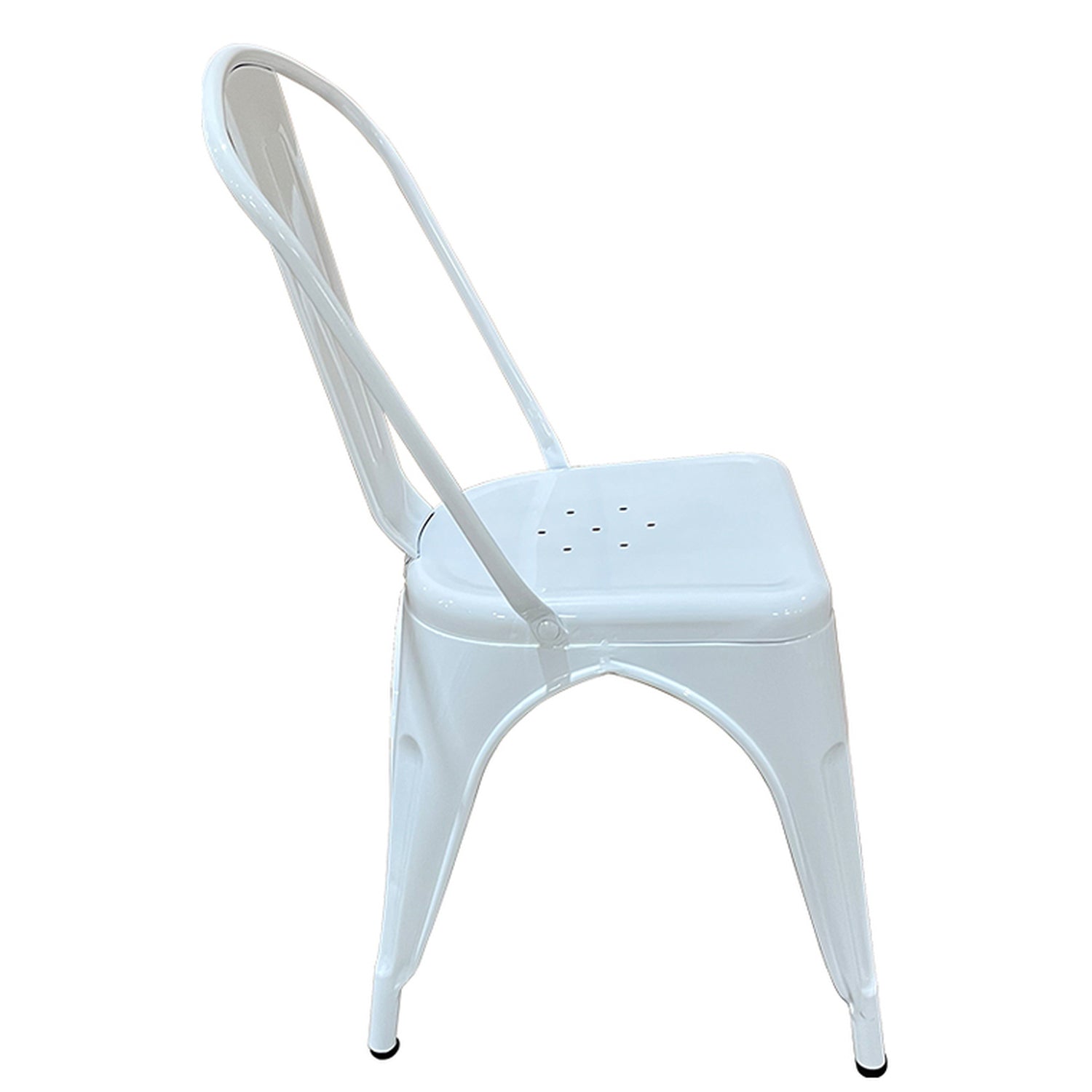 Καρέκλα ArteLibre Βιομηχανικού Τύπου Vintage TOLIKO Λευκό Μέταλλο 44x49x84cm - Hippiehome.gr