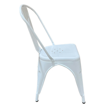 Καρέκλα ArteLibre Βιομηχανικού Τύπου Vintage TOLIKO Λευκό Μέταλλο 44x49x84cm - Hippiehome.gr