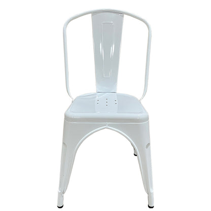 Καρέκλα ArteLibre Βιομηχανικού Τύπου Vintage TOLIKO Λευκό Μέταλλο 44x49x84cm - Hippiehome.gr