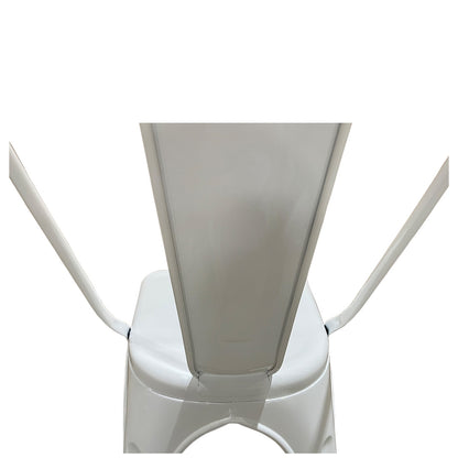 Καρέκλα ArteLibre Βιομηχανικού Τύπου Vintage TOLIKO Λευκό Μέταλλο 44x49x84cm - Hippiehome.gr