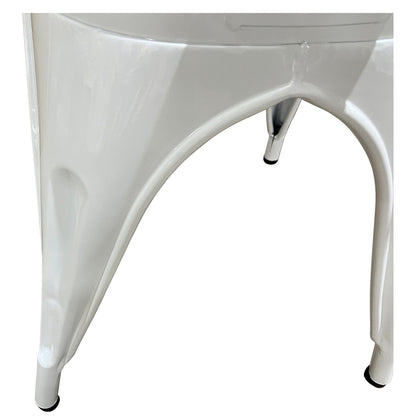 Καρέκλα ArteLibre Βιομηχανικού Τύπου Vintage TOLIKO Λευκό Μέταλλο 44x49x84cm - Hippiehome.gr