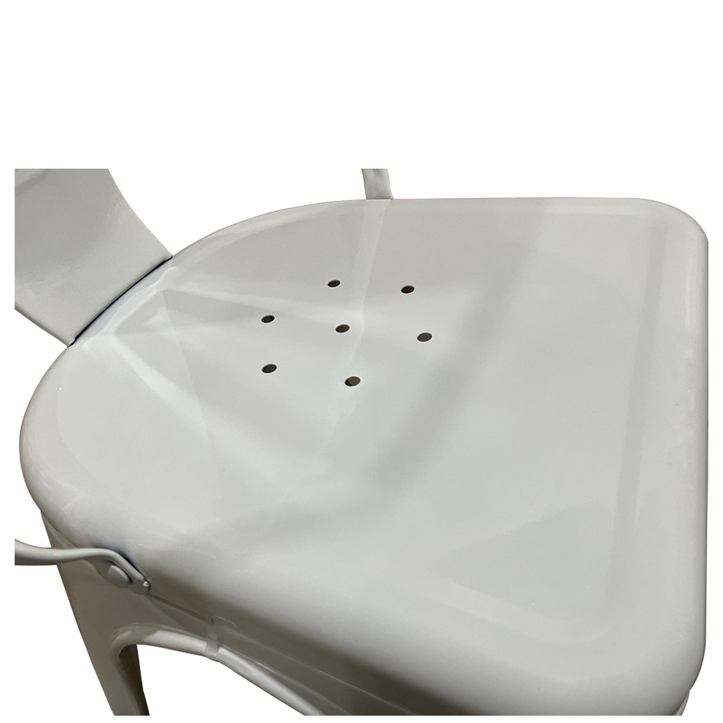 Καρέκλα ArteLibre Βιομηχανικού Τύπου Vintage TOLIKO Λευκό Μέταλλο 44x49x84cm - Hippiehome.gr