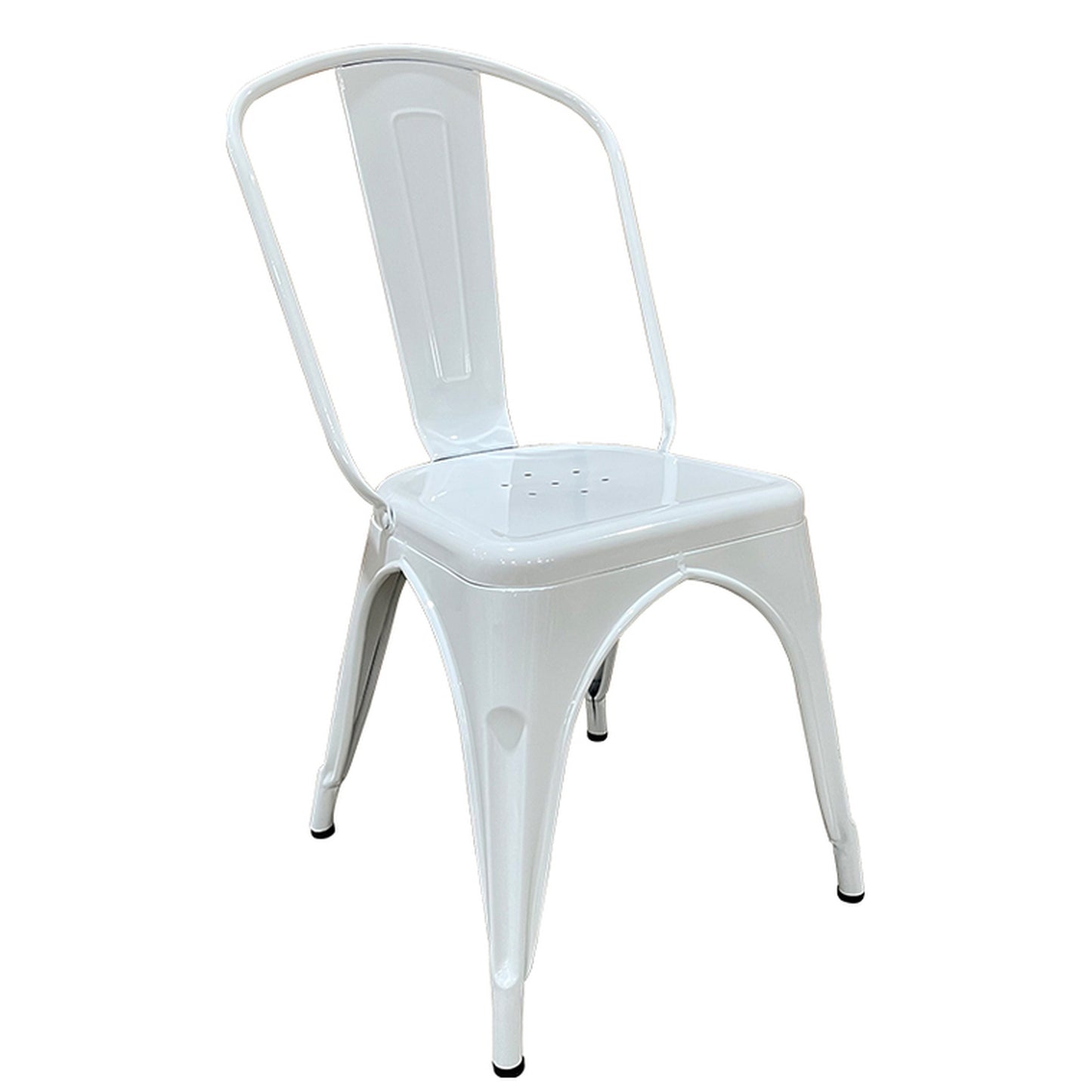 Καρέκλα ArteLibre Βιομηχανικού Τύπου Vintage TOLIKO Λευκό Μέταλλο 44x49x84cm - Hippiehome.gr