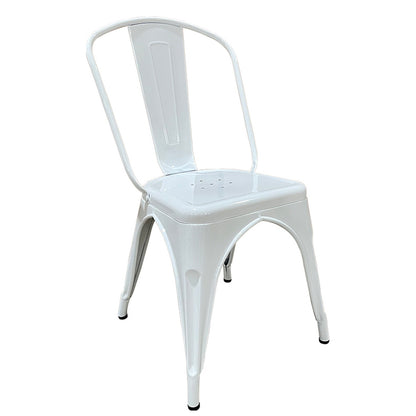 Καρέκλα ArteLibre Βιομηχανικού Τύπου Vintage TOLIKO Λευκό Μέταλλο 44x49x84cm - Hippiehome.gr