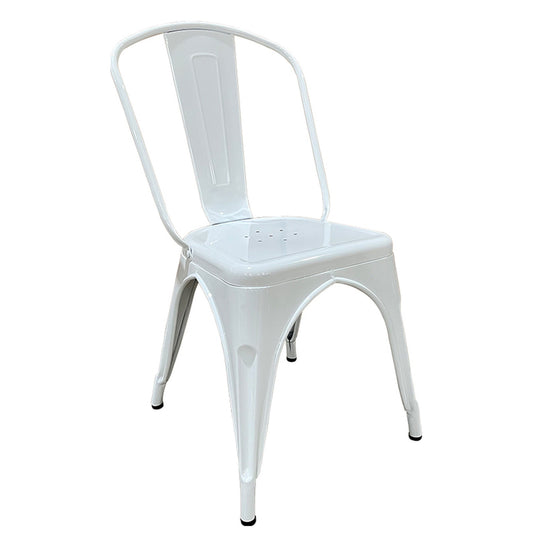 Καρέκλα ArteLibre Βιομηχανικού Τύπου Vintage TOLIKO Λευκό Μέταλλο 44x49x84cm - Hippiehome.gr