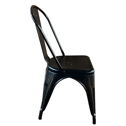 Καρέκλα ArteLibre Βιομηχανικού Τύπου Vintage TOLIKO Μαύρο Αντικέ Μέταλλο 44x49x84cm - Hippiehome.gr