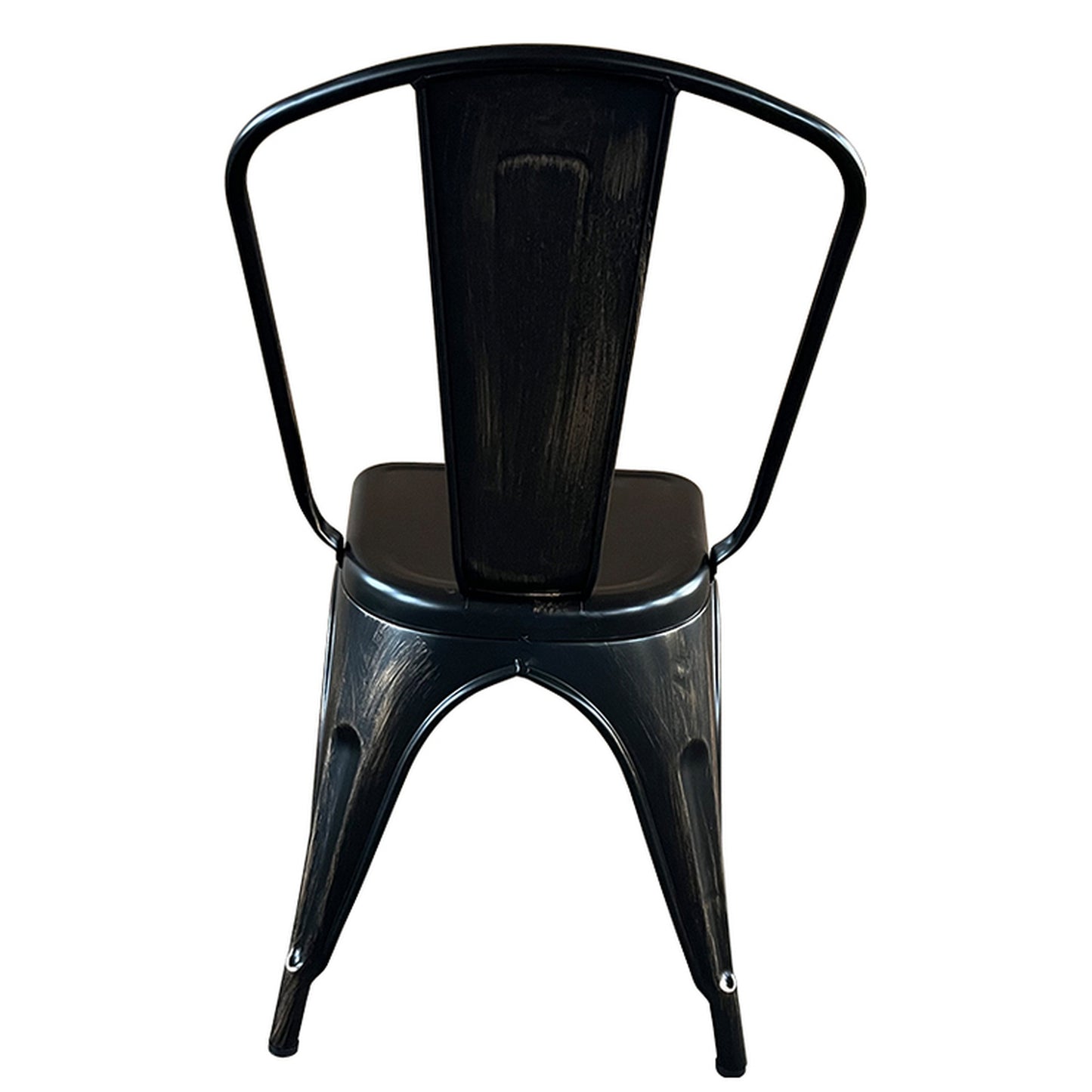 Καρέκλα ArteLibre Βιομηχανικού Τύπου Vintage TOLIKO Μαύρο Αντικέ Μέταλλο 44x49x84cm - Hippiehome.gr