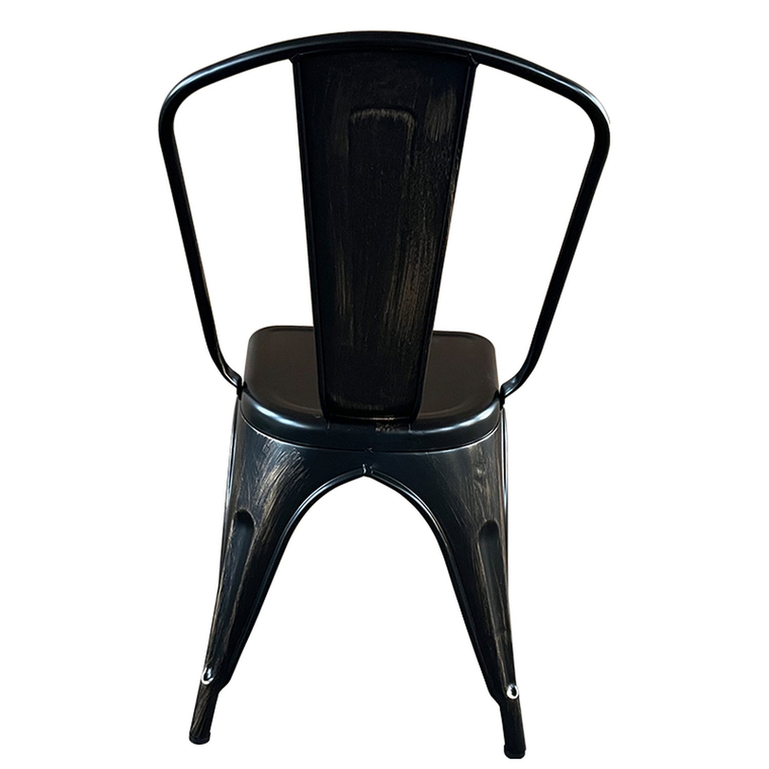 Καρέκλα ArteLibre Βιομηχανικού Τύπου Vintage TOLIKO Μαύρο Αντικέ Μέταλλο 44x49x84cm - Hippiehome.gr