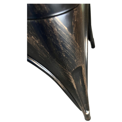 Καρέκλα ArteLibre Βιομηχανικού Τύπου Vintage TOLIKO Μαύρο Αντικέ Μέταλλο 44x49x84cm - Hippiehome.gr