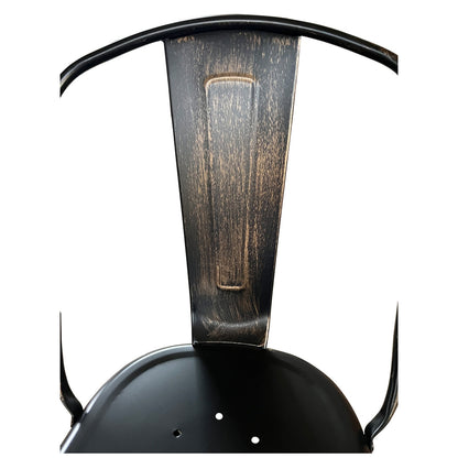 Καρέκλα ArteLibre Βιομηχανικού Τύπου Vintage TOLIKO Μαύρο Αντικέ Μέταλλο 44x49x84cm - Hippiehome.gr