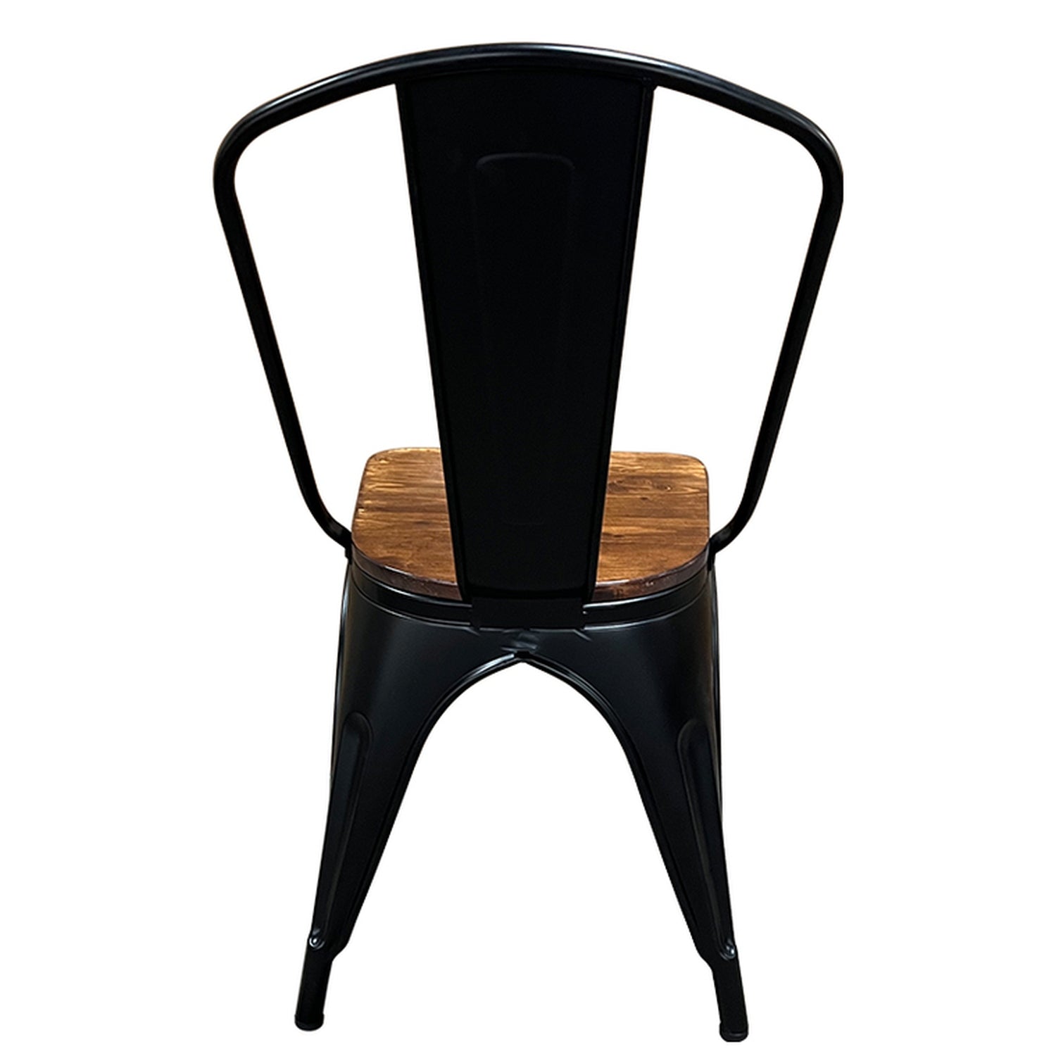 Καρέκλα ArteLibre Βιομηχανικού Τύπου Vintage TOLIKO II Μαύρο Ματ/Καφέ Μέταλλο/Ξύλο 45x53x85cm - Hippiehome.gr