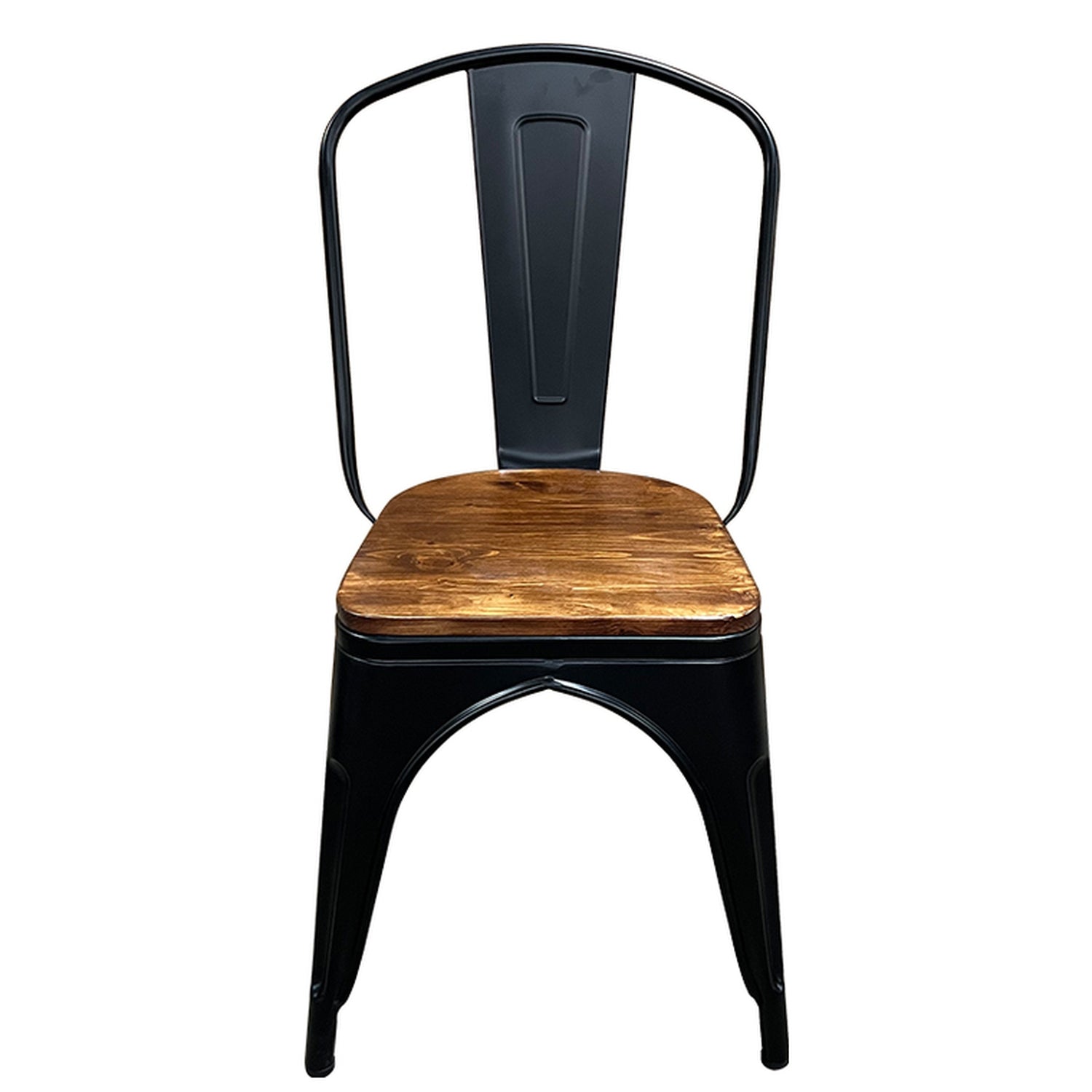 Καρέκλα ArteLibre Βιομηχανικού Τύπου Vintage TOLIKO II Μαύρο Ματ/Καφέ Μέταλλο/Ξύλο 45x53x85cm - Hippiehome.gr