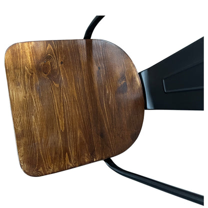 Καρέκλα ArteLibre Βιομηχανικού Τύπου Vintage TOLIKO II Μαύρο Ματ/Καφέ Μέταλλο/Ξύλο 45x53x85cm - Hippiehome.gr