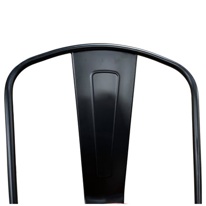 Καρέκλα ArteLibre Βιομηχανικού Τύπου Vintage TOLIKO II Μαύρο Ματ/Καφέ Μέταλλο/Ξύλο 45x53x85cm - Hippiehome.gr