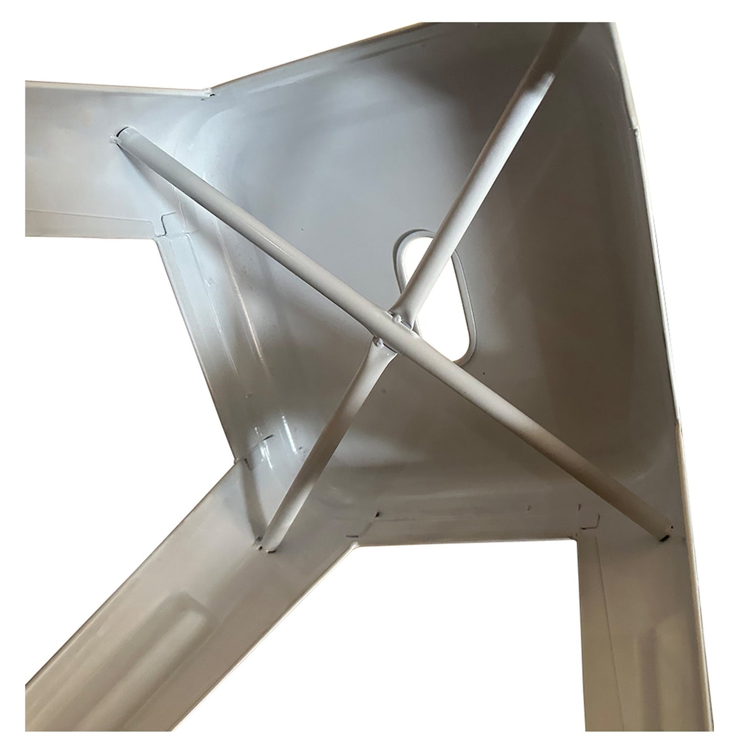 Σκαμπό ArteLibre Βιομηχανικού Τύπου Vintage VELINO Λευκό Μέταλλο 38x38x45cm - Hippiehome.gr