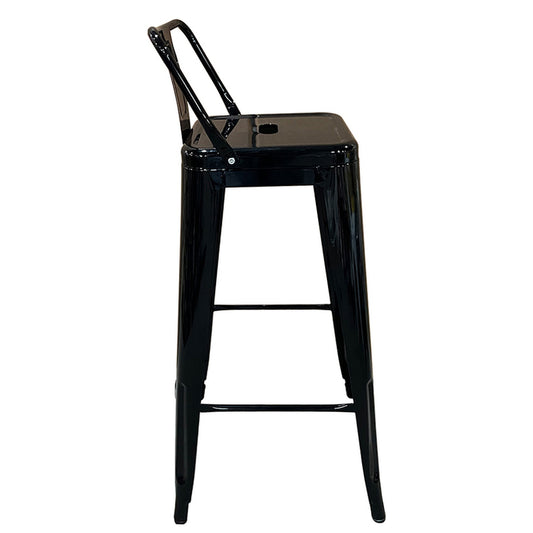 Σκαμπό Bar ArteLibre Βιομηχανικού Τύπου Vintage MOLERO Μαύρο Μέταλλο 43x43x94cm - Hippiehome.gr