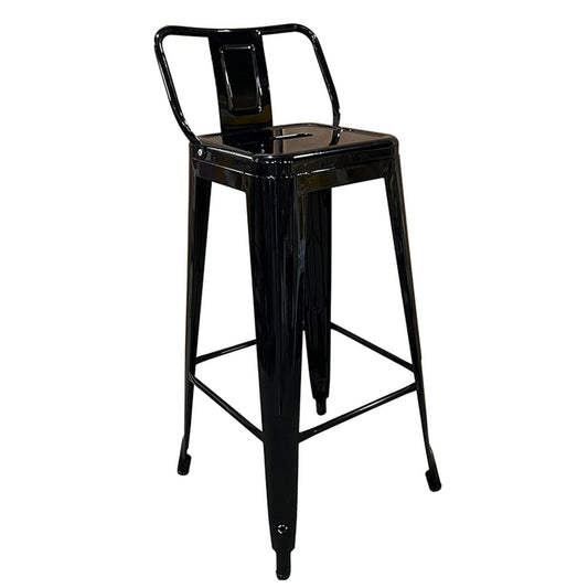 Σκαμπό Bar ArteLibre Βιομηχανικού Τύπου Vintage MOLERO Μαύρο Μέταλλο 43x43x94cm - Hippiehome.gr