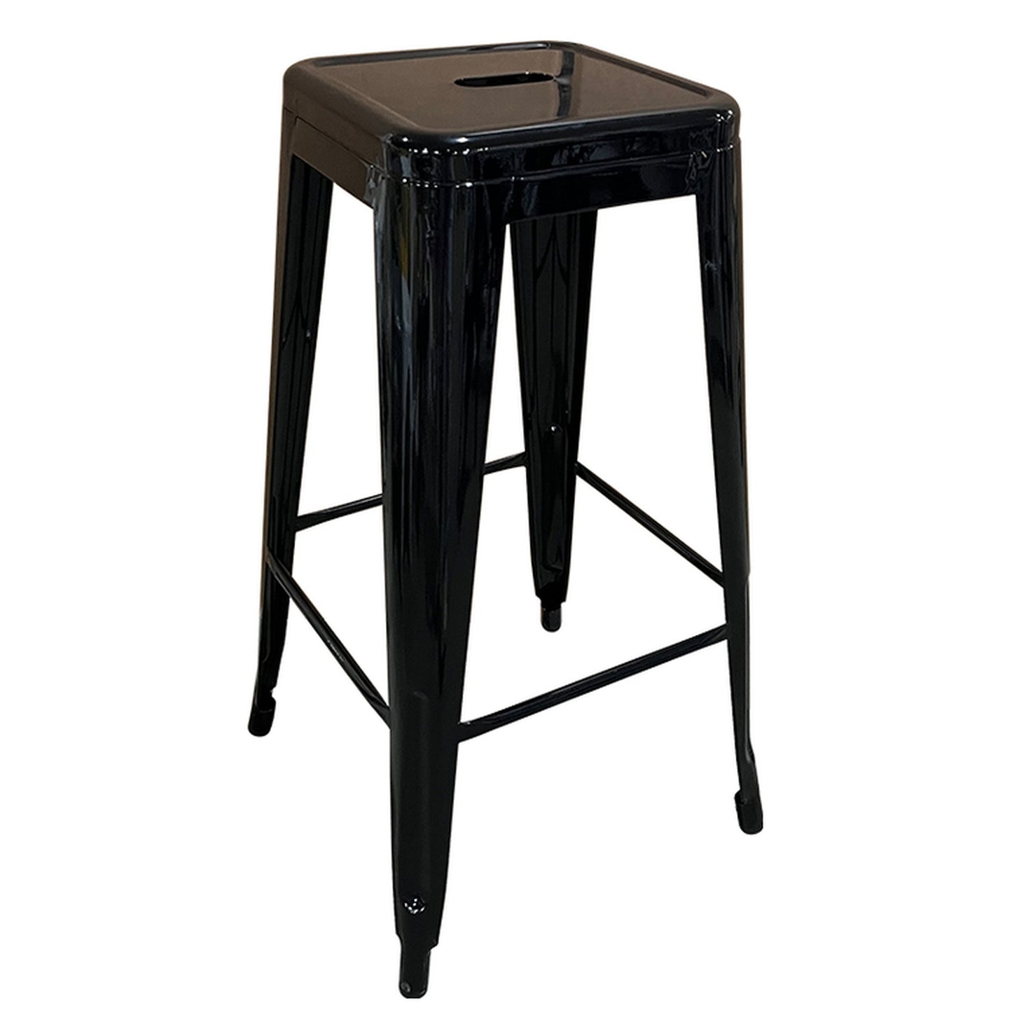 Σκαμπό Bar ArteLibre Βιομηχανικού Τύπου Vintage SILANO Μαύρο Μέταλλο 42x42x76cm - Hippiehome.gr