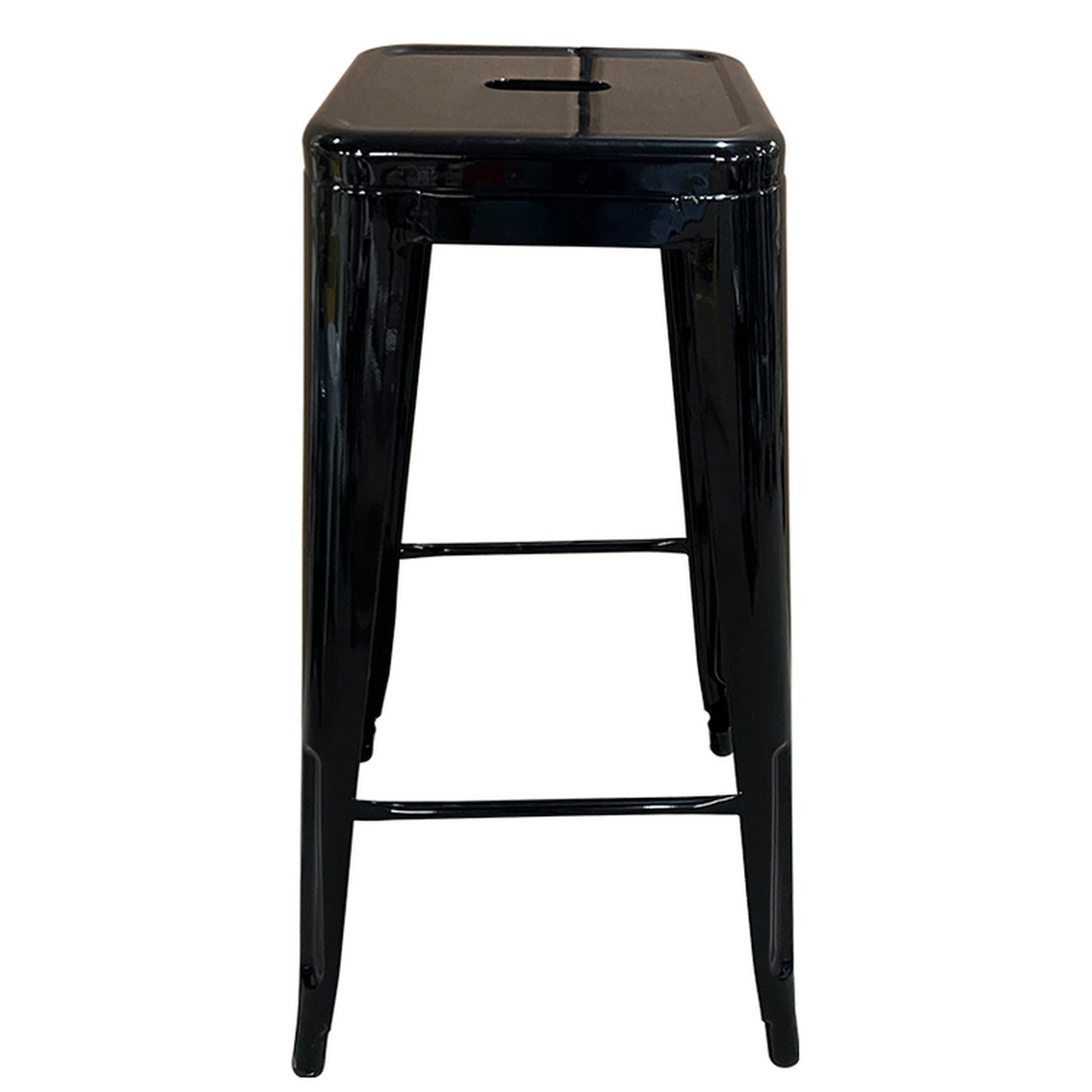 Σκαμπό Bar ArteLibre Βιομηχανικού Τύπου Vintage SILANO Μαύρο Μέταλλο 42x42x76cm - Hippiehome.gr