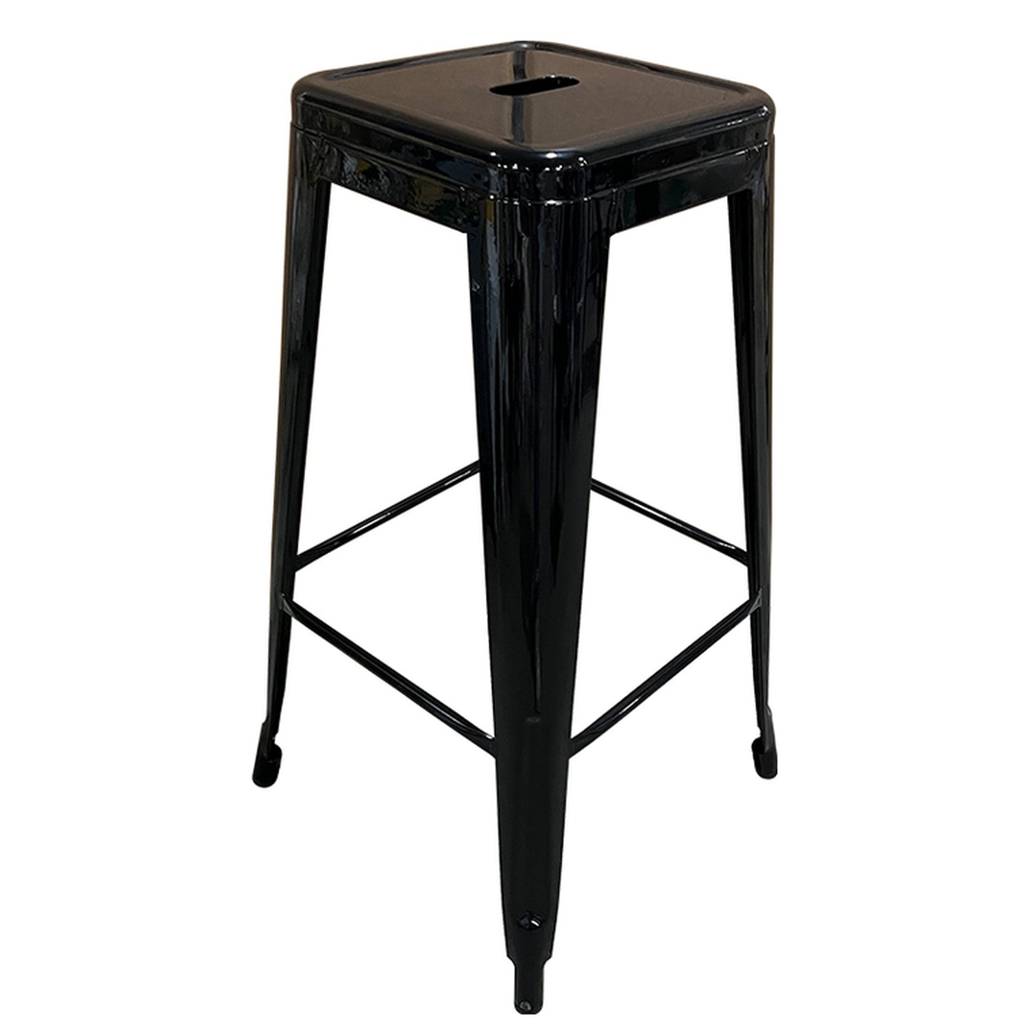 Σκαμπό Bar ArteLibre Βιομηχανικού Τύπου Vintage SILANO Μαύρο Μέταλλο 42x42x76cm - Hippiehome.gr