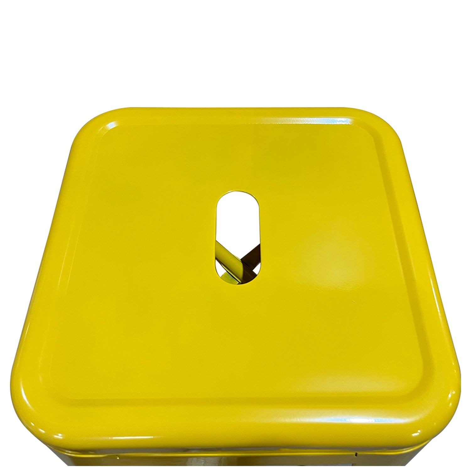 Σκαμπό Bar ArteLibre Βιομηχανικού Τύπου Vintage SILANO Κίτρινο Μέταλλο 42x42x76cm - Hippiehome.gr