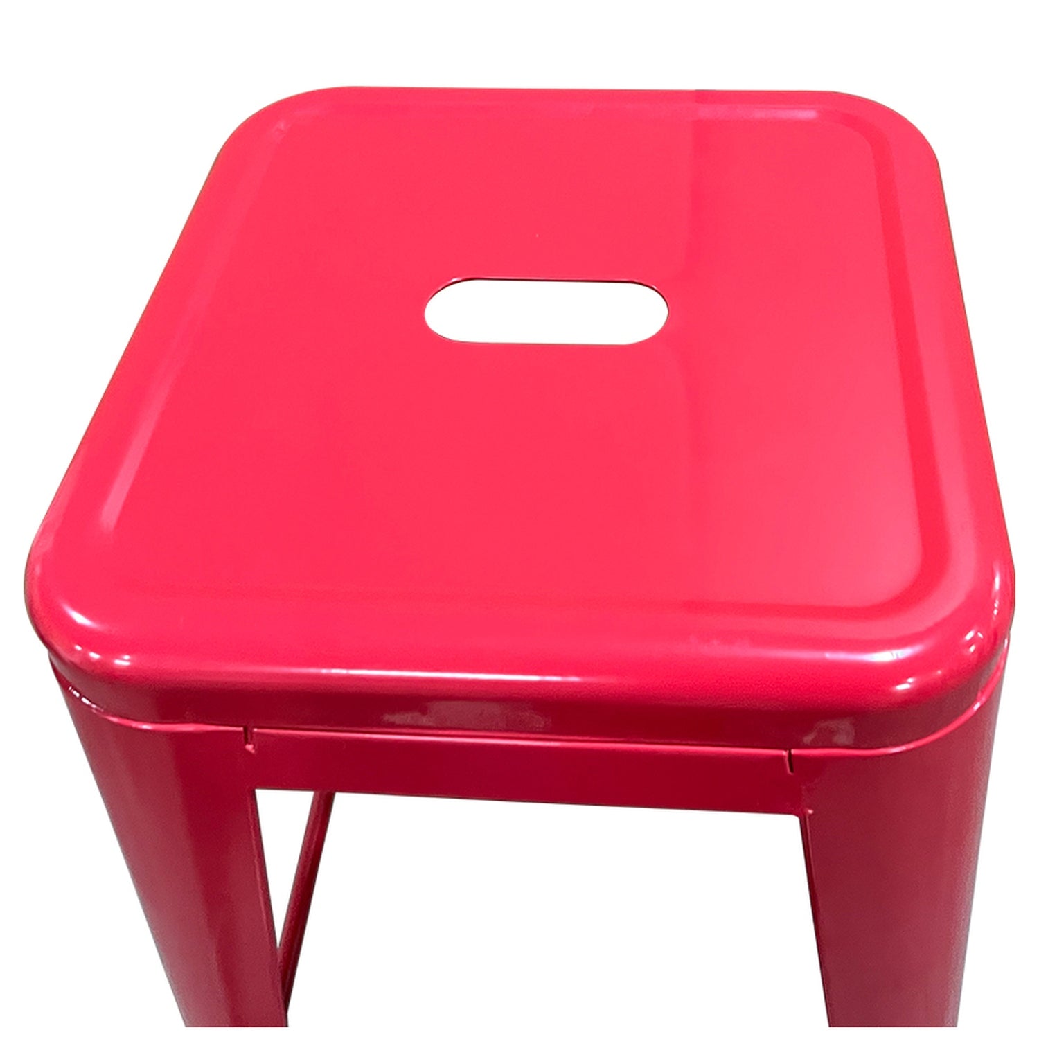 Σκαμπό Bar ArteLibre Βιομηχανικού Τύπου Vintage SILANO Κόκκινο Μέταλλο 42x42x76cm - Hippiehome.gr