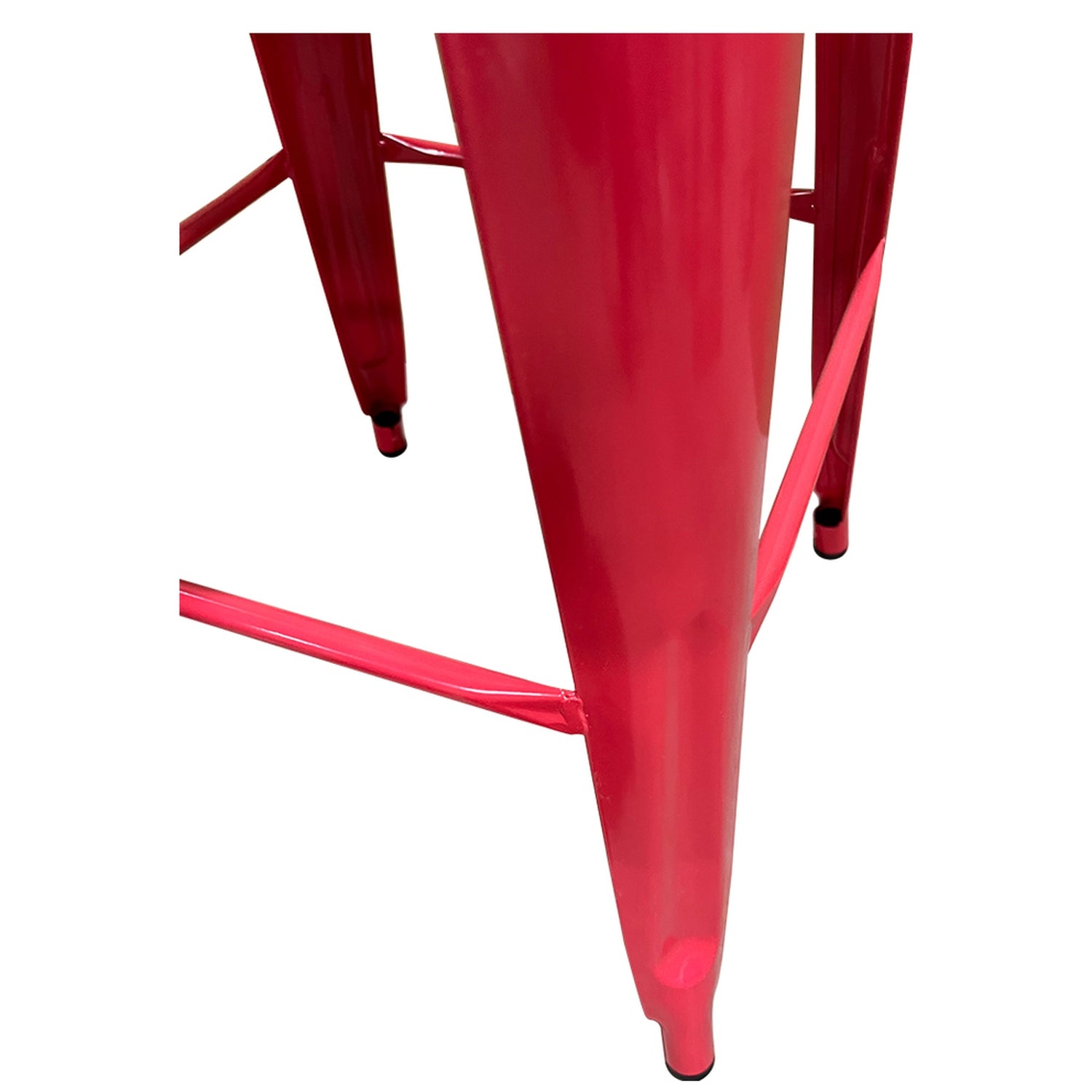 Σκαμπό Bar ArteLibre Βιομηχανικού Τύπου Vintage SILANO Κόκκινο Μέταλλο 42x42x76cm - Hippiehome.gr