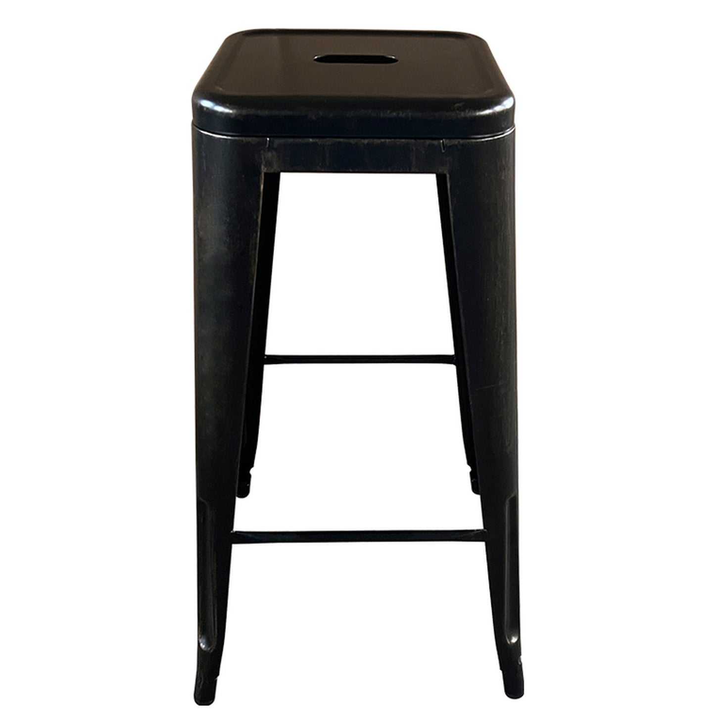 Σκαμπό Bar ArteLibre Βιομηχανικού Τύπου Vintage SILANO Μαύρο Αντικέ Μέταλλο 42x42x76cm - Hippiehome.gr