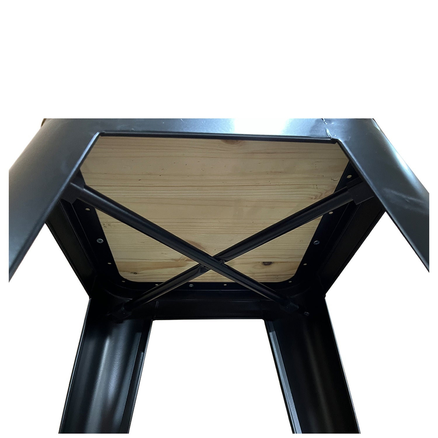 Σκαμπό Bar ArteLibre Βιομηχανικού Τύπου Vintage SILANO II Μαύρο Ματ/Καφέ Μέταλλο/Ξύλο 42x42x76cm - Hippiehome.gr