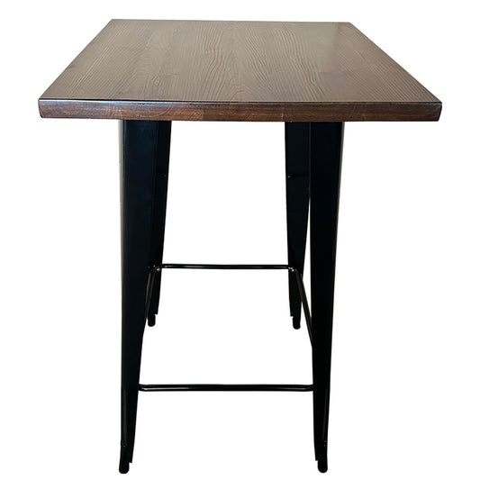 Τραπέζι Bar ArteLibre Βιομηχανικού Τύπου Vintage ARTEKTO Μαύρο/Καφέ Μέταλλο/Ξύλο 60x60x103cm - Hippiehome.gr