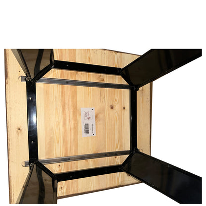 Τραπέζι Bar ArteLibre Βιομηχανικού Τύπου Vintage ARTEKTO Μαύρο/Καφέ Μέταλλο/Ξύλο 60x60x103cm - Hippiehome.gr