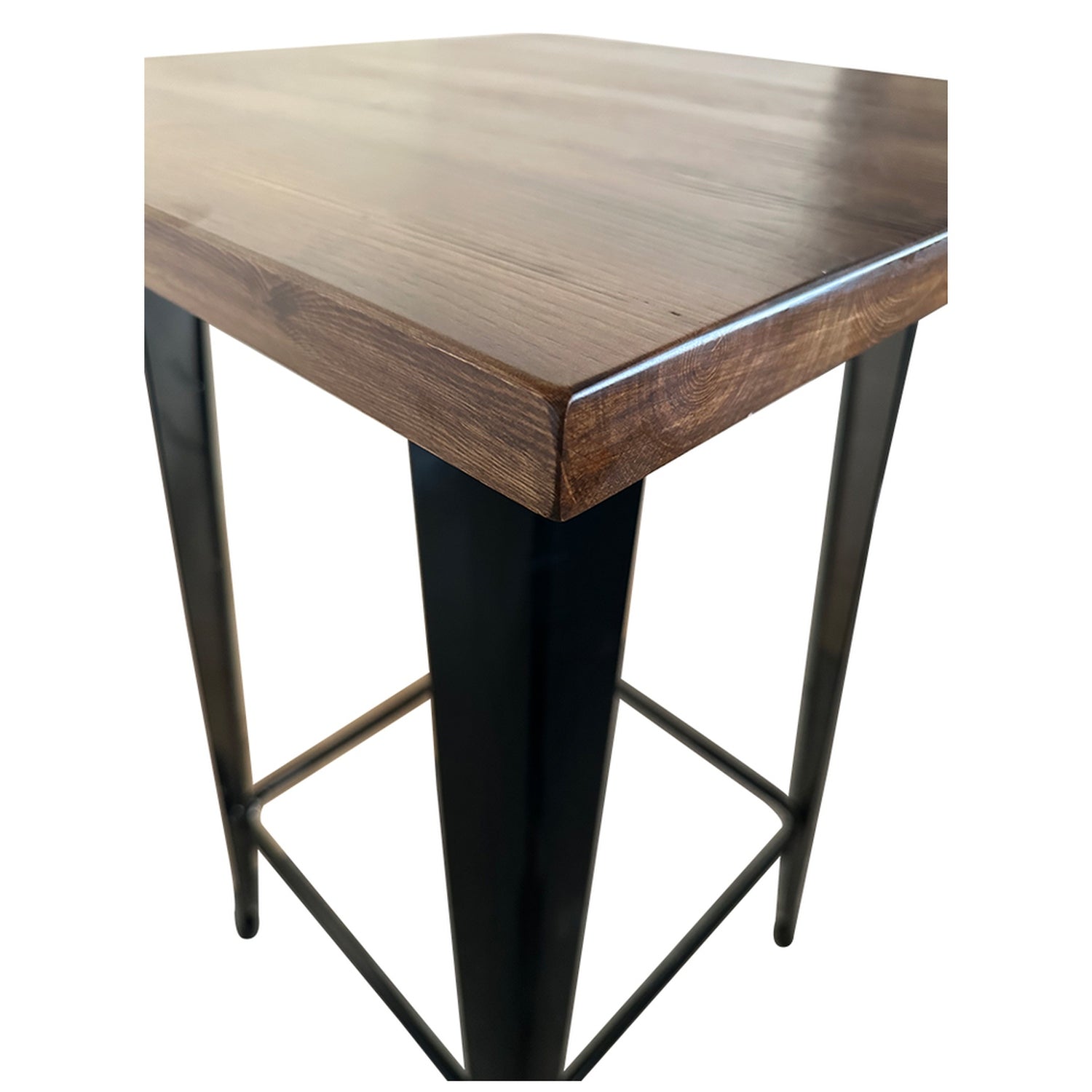 Τραπέζι Bar ArteLibre Βιομηχανικού Τύπου Vintage ARTEKTO Μαύρο/Καφέ Μέταλλο/Ξύλο 60x60x103cm - Hippiehome.gr