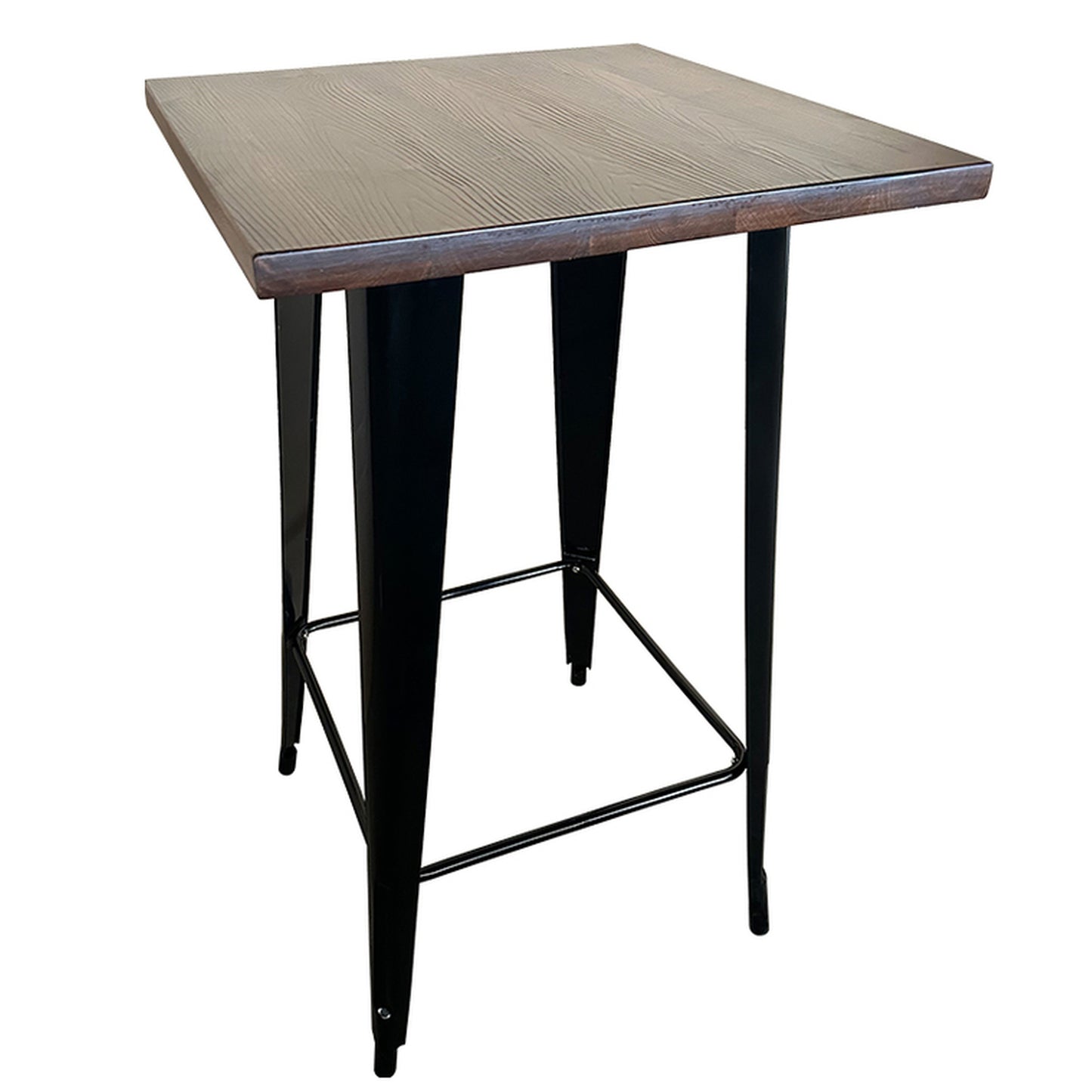 Τραπέζι Bar ArteLibre Βιομηχανικού Τύπου Vintage ARTEKTO Μαύρο/Καφέ Μέταλλο/Ξύλο 60x60x103cm - Hippiehome.gr