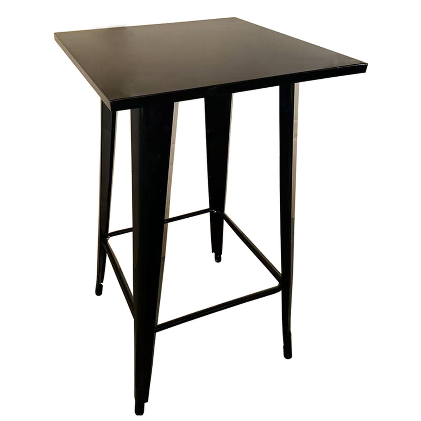 Τραπέζι Bar ArteLibre Βιομηχανικού Τύπου Vintage ARTEKTO Μαύρο Μέταλλο/Ξύλο 60x60x103cm - Hippiehome.gr