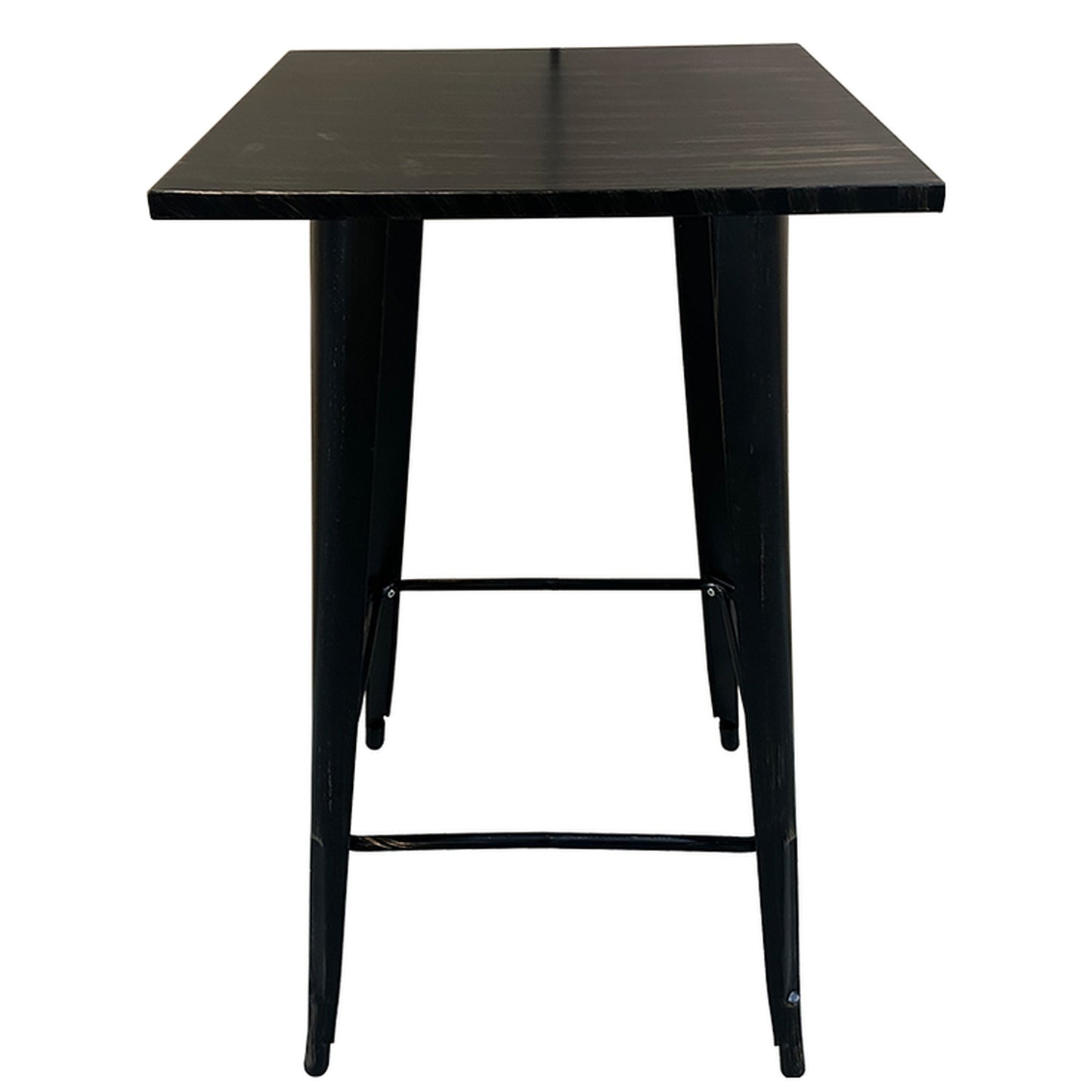 Τραπέζι Bar ArteLibre Βιομηχανικού Τύπου Vintage ARTEKTO Μαύρο Αντικέ Μέταλλο/Ξύλο 60x60x103cm - Hippiehome.gr