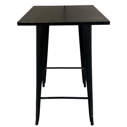 Τραπέζι Bar ArteLibre Βιομηχανικού Τύπου Vintage ARTEKTO Μαύρο Αντικέ Μέταλλο/Ξύλο 60x60x103cm - Hippiehome.gr