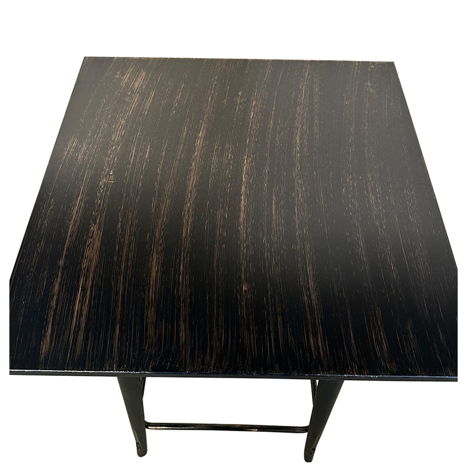 Τραπέζι Bar ArteLibre Βιομηχανικού Τύπου Vintage ARTEKTO Μαύρο Αντικέ Μέταλλο/Ξύλο 60x60x103cm - Hippiehome.gr