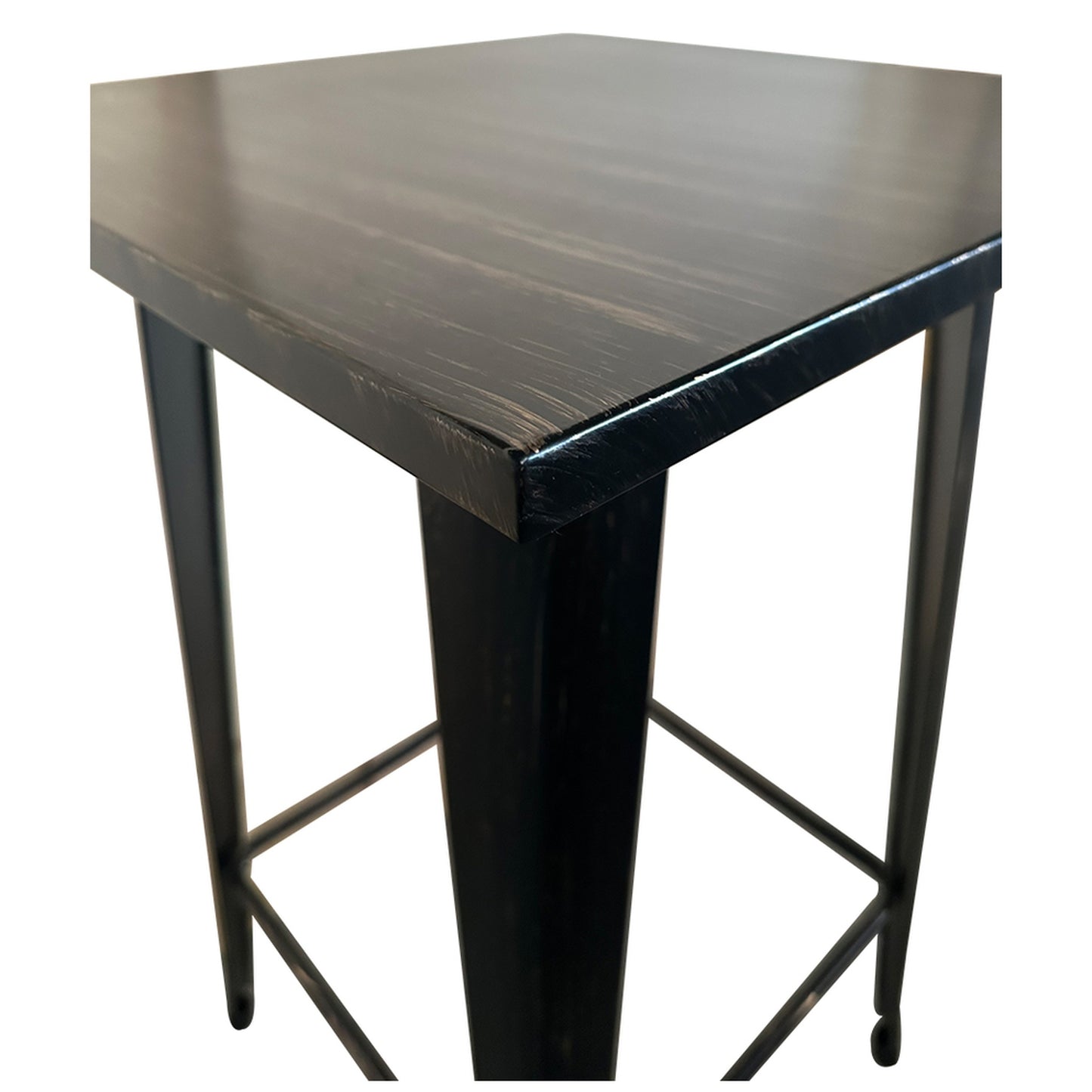 Τραπέζι Bar ArteLibre Βιομηχανικού Τύπου Vintage ARTEKTO Μαύρο Αντικέ Μέταλλο/Ξύλο 60x60x103cm - Hippiehome.gr